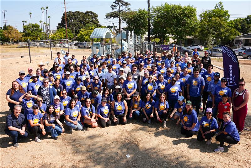 Volunteers at the recent Fullerton KABOOM! playground build